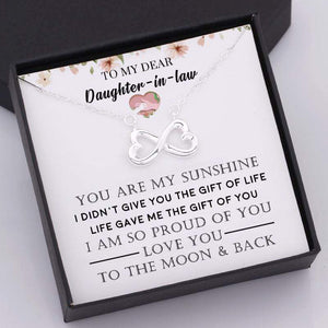 Infinity Heart Necklace - To My Dear Daughter-In-Law, Love You To the Moon And Back - Gna17007