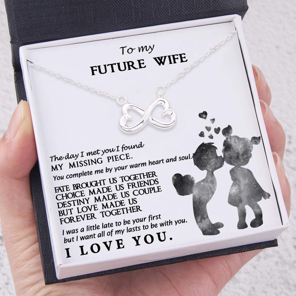 Infinity Heart Necklace - To My Future Wife - You Complete Me By Your Warm Heart - Gna25015