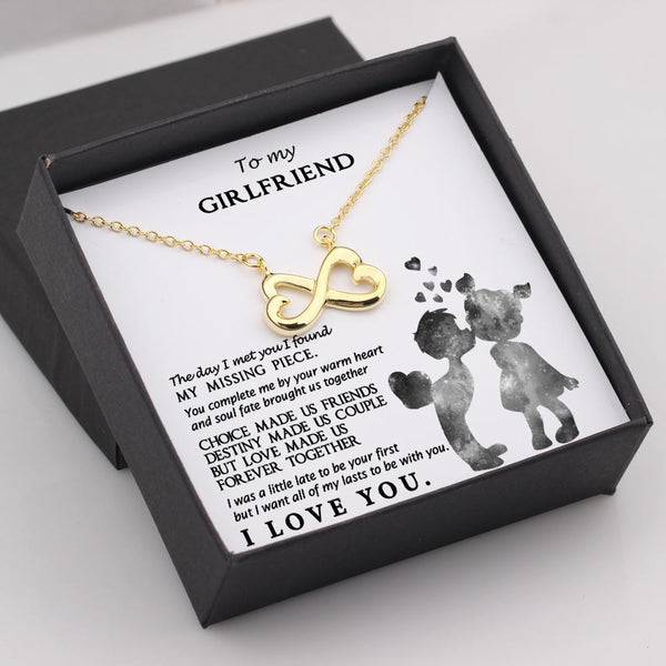 Infinity Heart Necklace - To My Beautiful Girlfriend - Words Are Not E -  Wrapsify