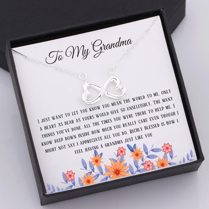 Infinity Heart Necklace - To My Grandma, I Just Want To Let You Know You Mean The World To Me - Gna21003