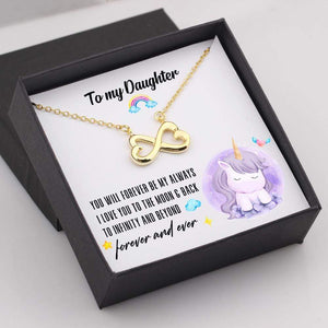 Infinity Heart Necklace - To My Precious Daughter, I Love You To The Moon And Back - Gna17008