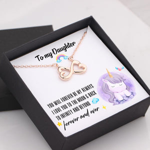 Infinity Heart Necklace - To My Precious Daughter, I Love You To The Moon And Back - Gna17008