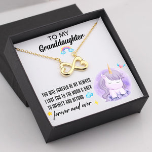 Infinity Heart Necklace - To My Precious Granddaughter, I Love You To The Moon And Back - Gna23012