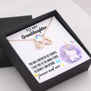 Infinity Heart Necklace - To My Precious Granddaughter, I Love You To The Moon And Back - Gna23012