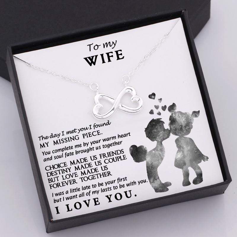 Infinity Heart Necklace - To My Wife - You Complete Me By Your Warm Heart - Gna15028