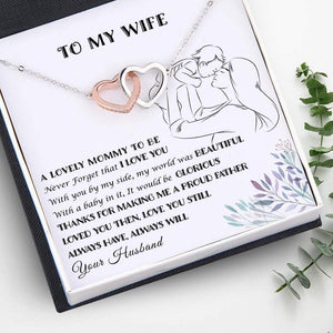 Interlocked Heart Necklace - Family - Mom To Be - Never Forget That I Love You - Gnp15052
