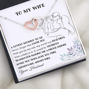 Interlocked Heart Necklace - Family - Mom To Be - Never Forget That I Love You - Gnp15052