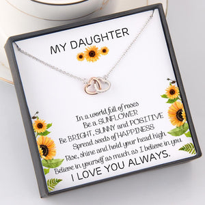 Interlocked Heart Necklace - To My Daughter - Be A Sunflower - Gnp17004