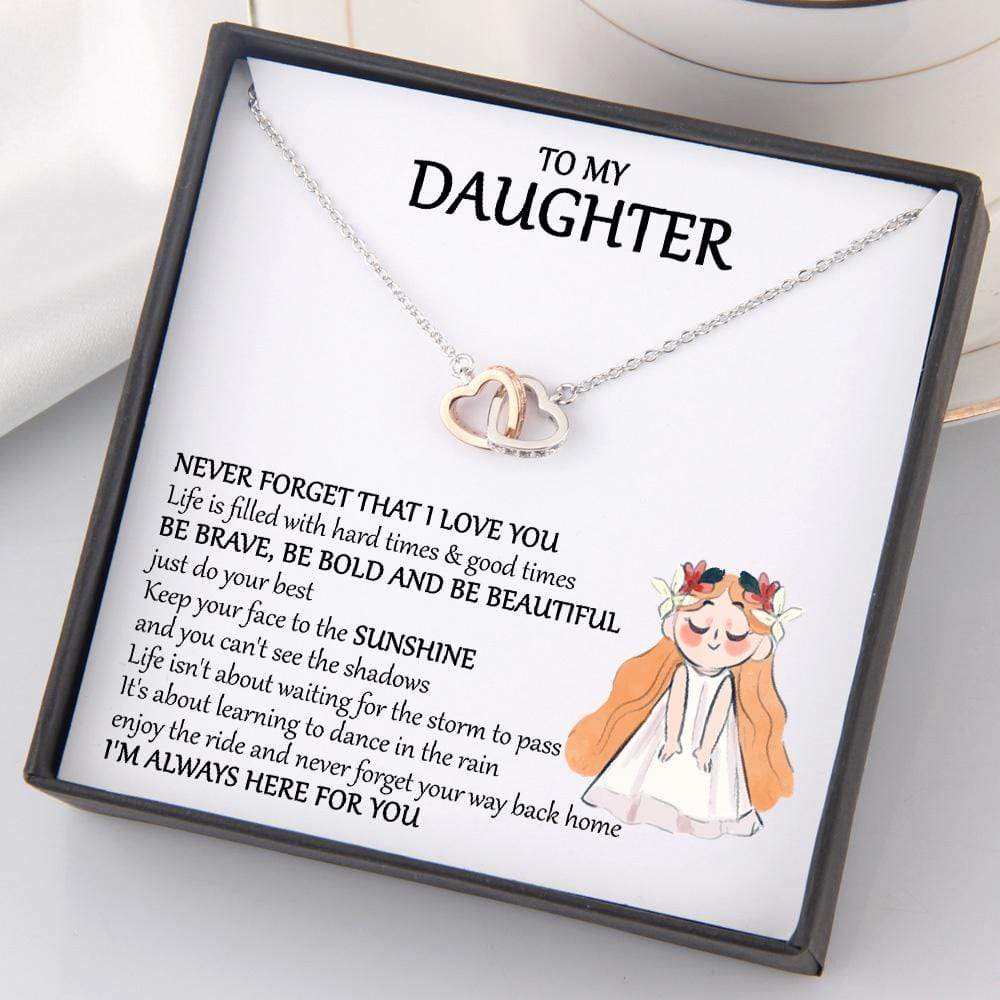 Interlocked Heart Necklace - To My Daughter - I'm Always Here For You - Gnp17005