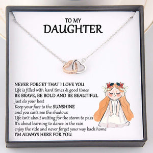 Interlocked Heart Necklace - To My Daughter - I'm Always Here For You - Gnp17005