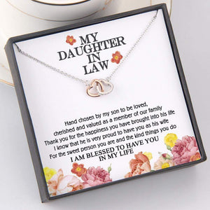 Interlocked Heart Necklace - To My Daughter-In-Law - I Am Blessed To Have You In My Life - Gnp17010