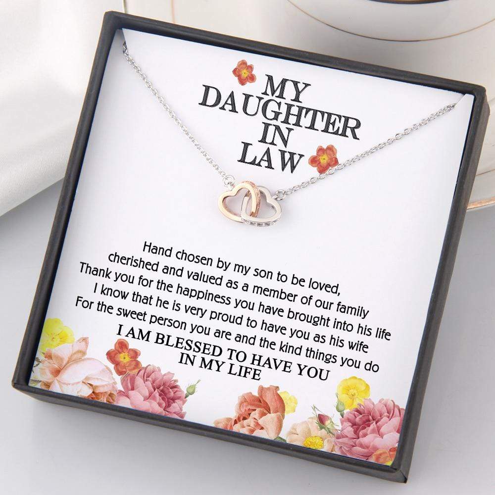 Interlocked Heart Necklace - To My Daughter-In-Law - I Am Blessed To Have You In My Life - Gnp17010