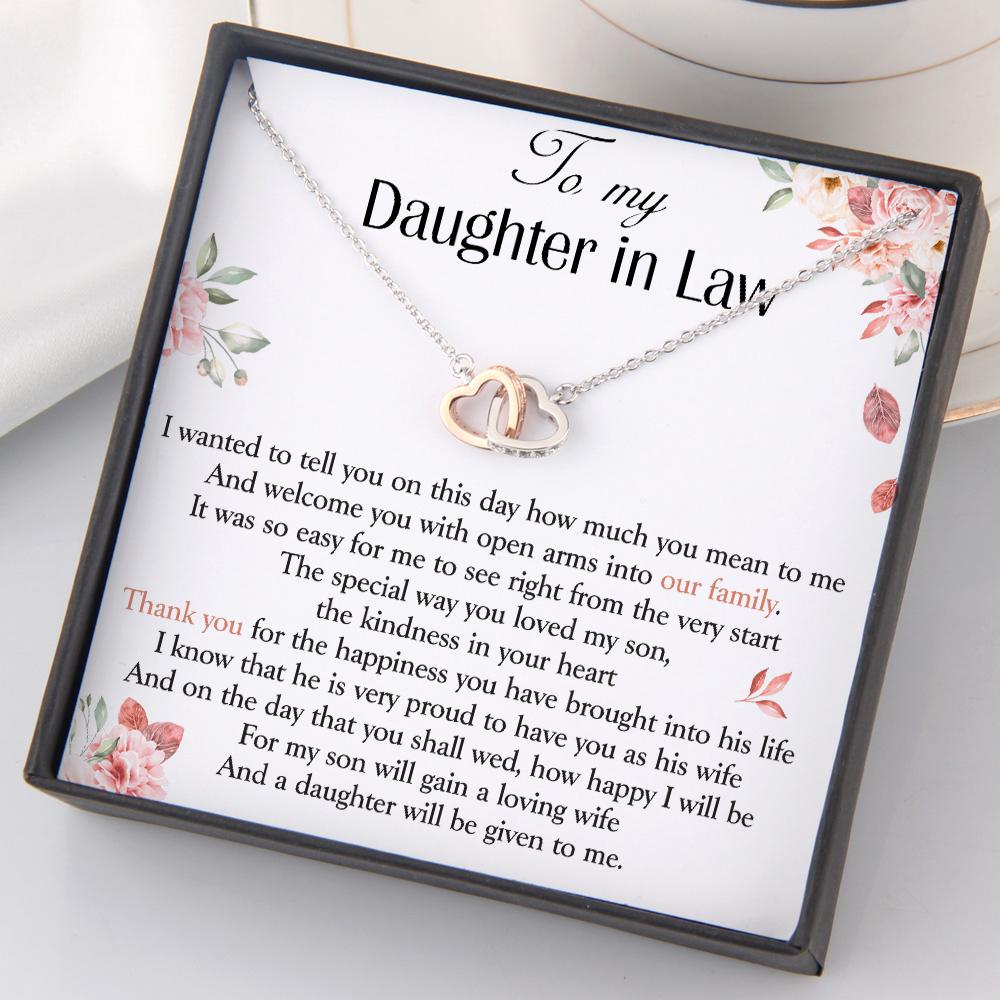 Interlocked Heart Necklace - To My Daughter-In-Law - Thank You For The Happiness - Gnp17014