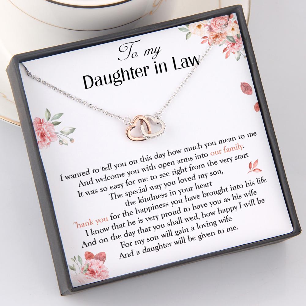 Interlocked Heart Necklace - To My Daughter-In-Law - Thank You For The Happiness - Gnp17014