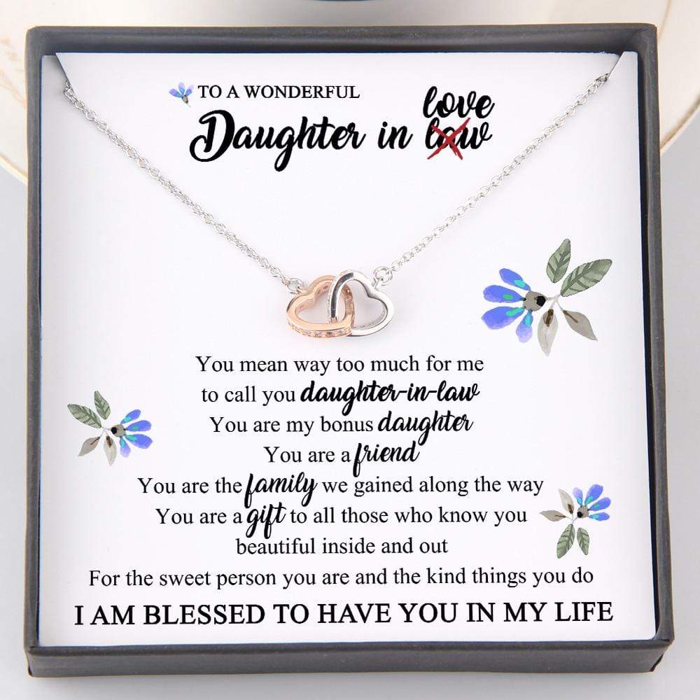 Interlocked Heart Necklace - To My Daughter-In-Law - You Are My Bonus Daughter - Gnp17012