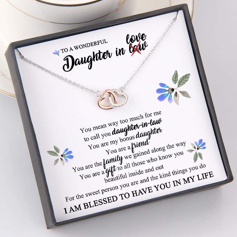 Interlocked Heart Necklace - To My Daughter-In-Law - You Are My Bonus Daughter - Gnp17012
