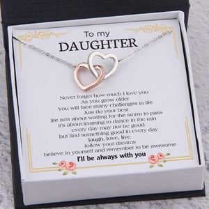 Interlocked Heart Necklace - To My Daughter - Never Forget How Much I Love You - Gnp17015