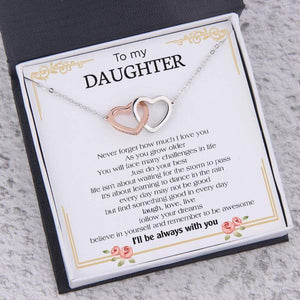 Interlocked Heart Necklace - To My Daughter - Never Forget How Much I Love You - Gnp17015