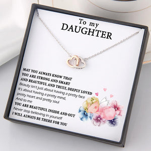 Interlocked Heart Necklace - To My Daughter - Never Stop Believing In Yourself - Gnp17003