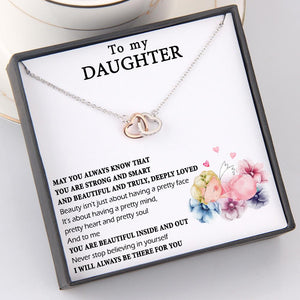 Interlocked Heart Necklace - To My Daughter - Never Stop Believing In Yourself - Gnp17003
