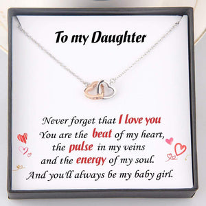 Interlocked Heart Necklace - To My Daughter - You Are The Beat Of My Heart - Gnp17007