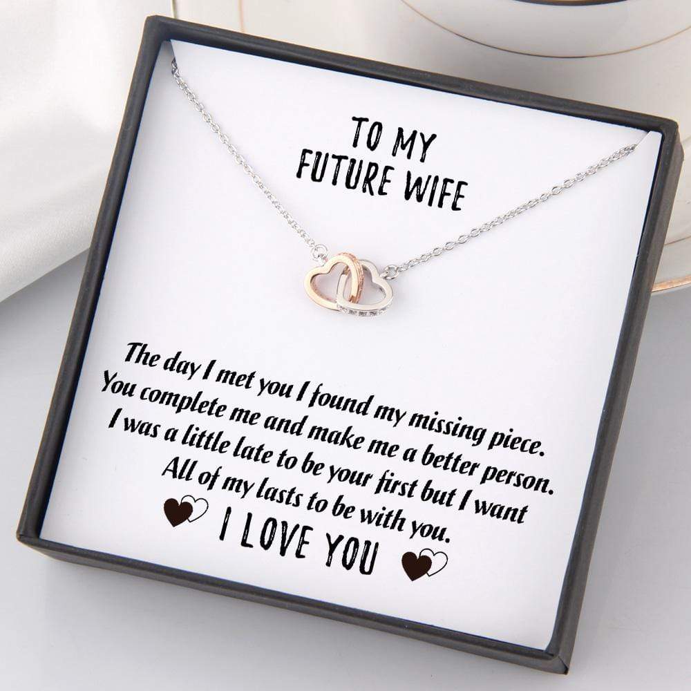Interlocked Heart Necklace - To My Future Wife - All Of My Lasts To Be With You - Gnp25013