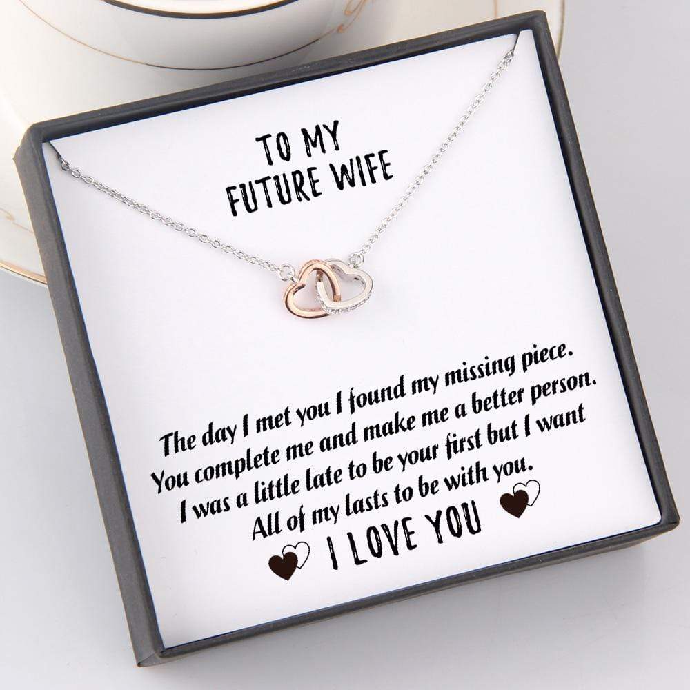 Interlocked Heart Necklace - To My Future Wife - All Of My Lasts To Be With You - Gnp25013