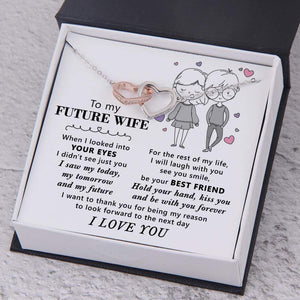Interlocked Heart Necklace - To My Future Wife - Be With You Forever - Gnp25041