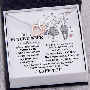 Interlocked Heart Necklace - To My Future Wife - Be With You Forever - Gnp25041