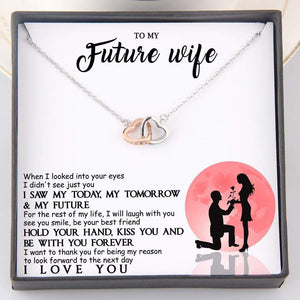 Interlocked Heart Necklace - To My Future Wife - Hold Your Hand And Be With You Forever - Gnp25020