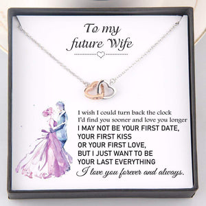 Interlocked Heart Necklace - To My Future Wife - I Wish I Could Turn Back The Clock - Gnp25005