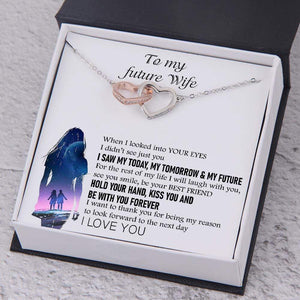 Interlocked Heart Necklace - To My Future Wife - When I Looked Into Your Eyes - Gnp25002