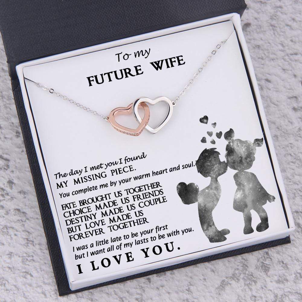 Interlocked Heart Necklace - To My Future Wife - You Complete Me By Your Warm Heart - Gnp25015