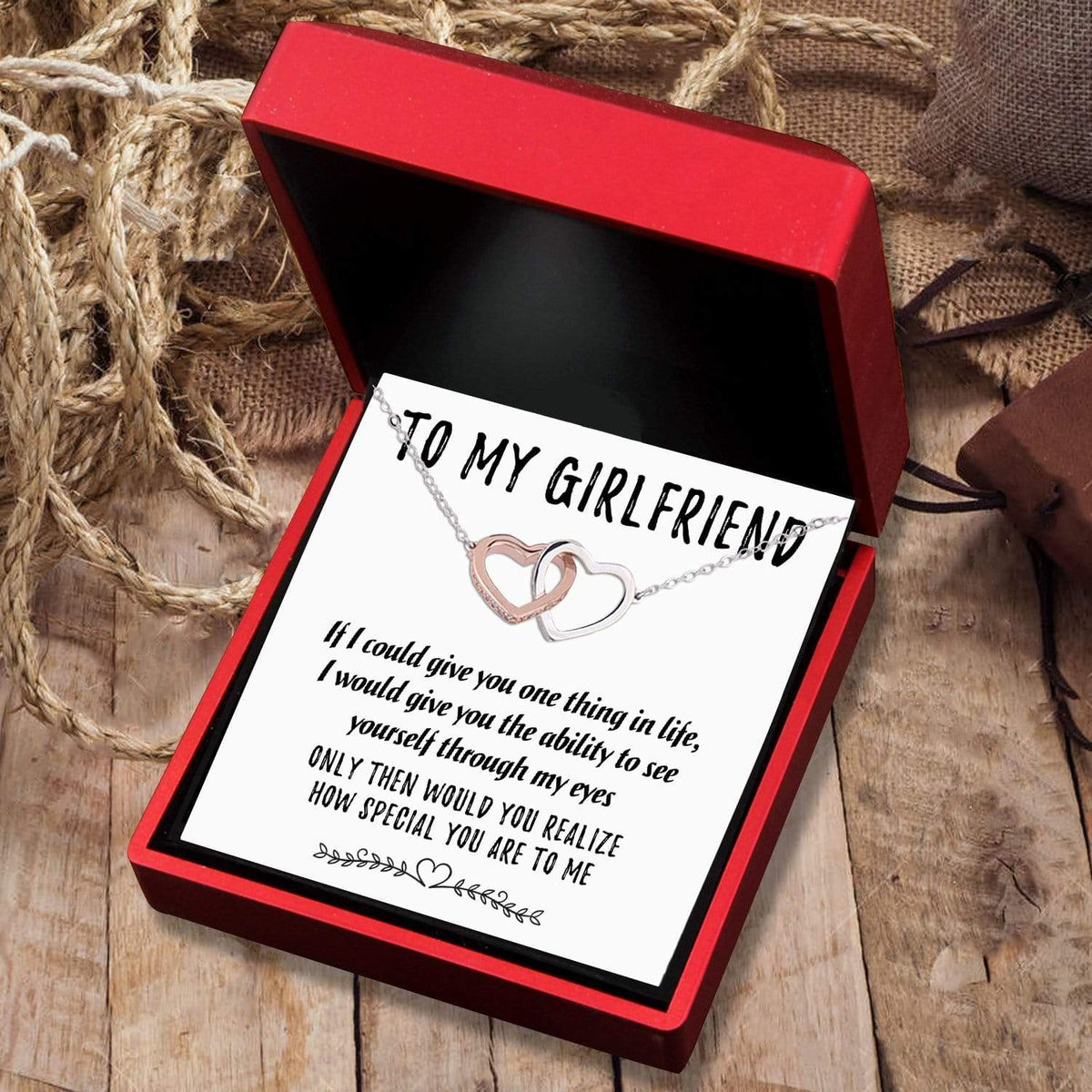 Interlocked Heart Necklace - To My Girlfriend - How Special You Are To Me - Gnp13011