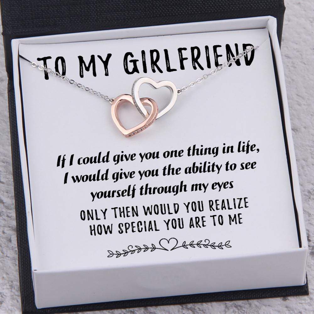 interlocked heart necklace to my girlfriend how special you are to me gnp13011