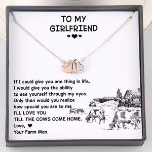 Interlocked Heart Necklace - To My Girlfriend - I'll Love You Till The Cows Come Home - Gnp13033