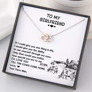 Interlocked Heart Necklace - To My Girlfriend - I'll Love You Till The Cows Come Home - Gnp13033