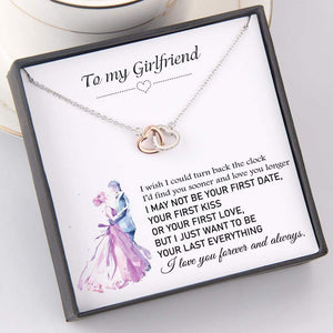Interlocked Heart Necklace - To My Girlfriend - I Wish I Could Turn Back The Clock - Gnp13005