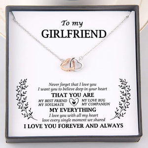 Interlocked Heart Necklace - To My Girlfriend - Never Forget That I Love You - Gnp13010