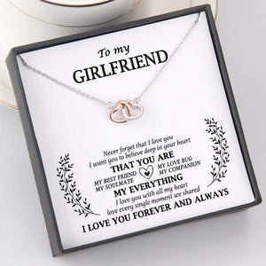 Interlocked Heart Necklace - To My Girlfriend - Never Forget That I Love You - Gnp13010