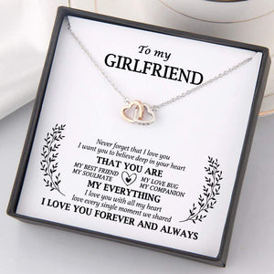 Interlocked Heart Necklace - To My Girlfriend - Never Forget That I Love You - Gnp13010