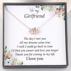 Interlocked Heart Necklace - To My Girlfriend - The Day I Met You - Gnp13026