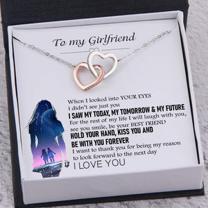 Interlocked Heart Necklace - To My Girlfriend - When I Looked Into Your Eyes - Gnp13002