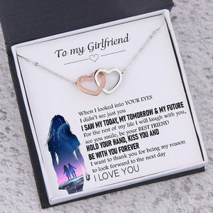 Interlocked Heart Necklace - To My Girlfriend - When I Looked Into Your Eyes - Gnp13002