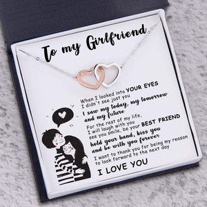 Interlocked Heart Necklace - To My Girlfriend - When I Looked Into Your Eyes - Gnp13039