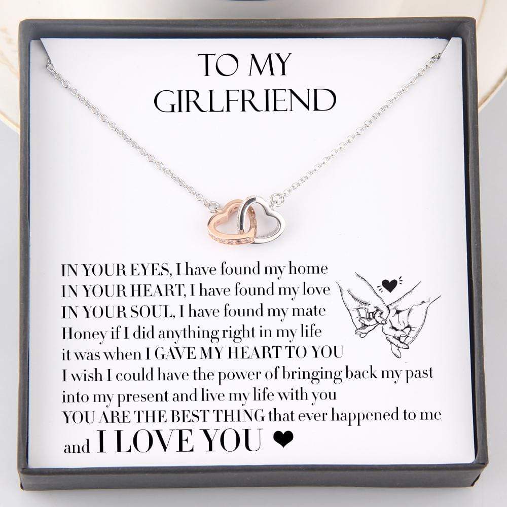 Interlocked Heart Necklace - to My Girlfriend - You Are The Best Thing - Gnp13007