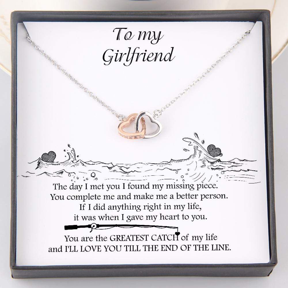 Interlocked Heart Necklace - To My Girlfriend - You Are The Greatest Catch Of My Life - Gnp13019