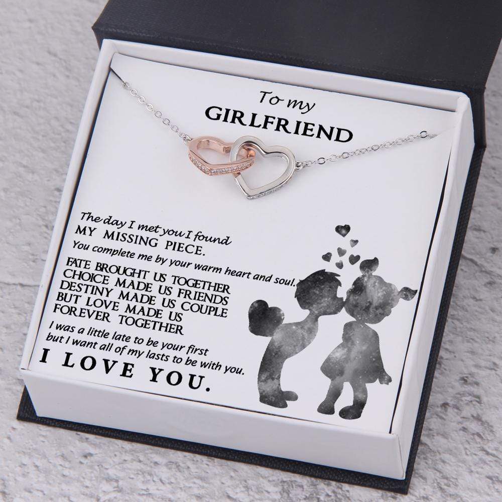 Interlocked Heart Necklace - To My Girlfriend - You Complete Me By Your Warm Heart - Gnp13015