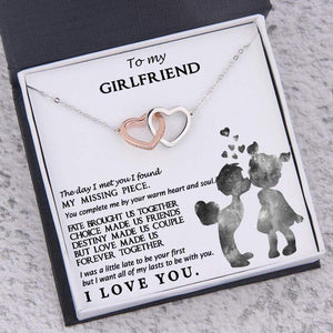 Interlocked Heart Necklace - To My Girlfriend - You Complete Me By Your Warm Heart - Gnp13015
