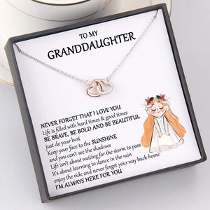 Interlocked Heart Necklace - To My Granddaughter - I'm Always Here For You - Gnp23002